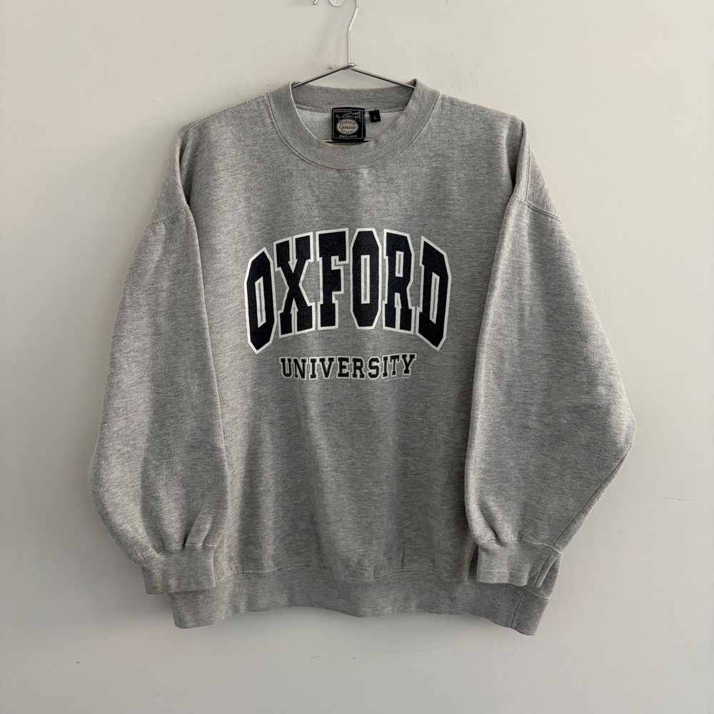 Oxford University Campus Stores England Sweatshirt Gray Large Collegiate Mens